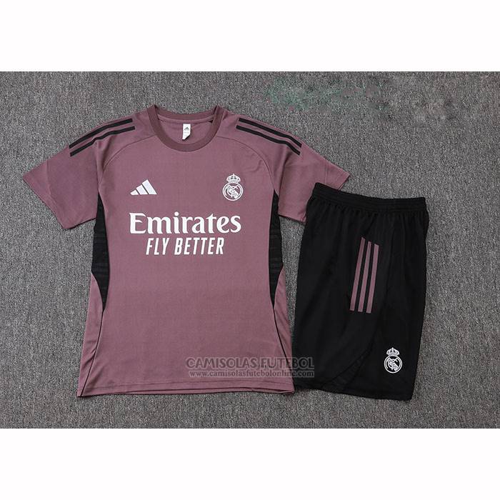 Fato de Treino Real Madrid Manga Curta 2025-2026 Purpura - Calcas Curta